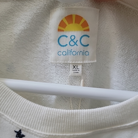 C&C California Star Printed Crewneck Sweatshirt Cotton XL NWT - Picture 2 of 5